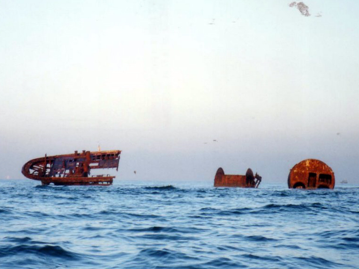 Remains of iron hull
